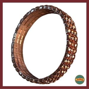 Brass Colored Stretchy Bracelet Shiny